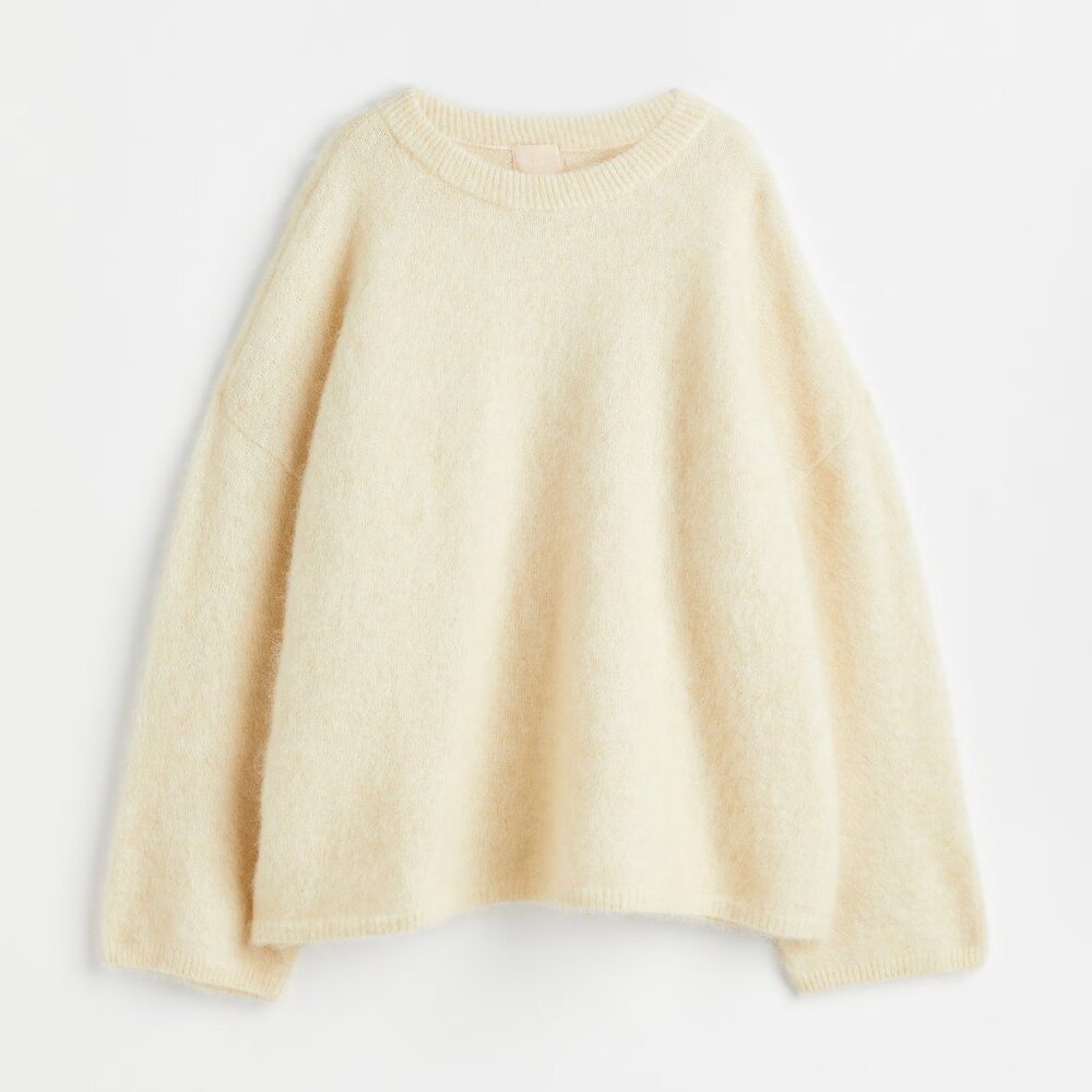 H&M Oversize Mohair Sweater Cream Size S
